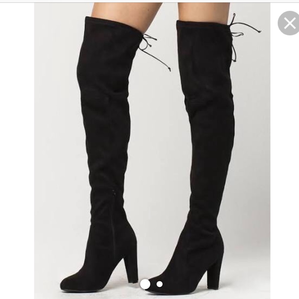 Over the knee suede boots